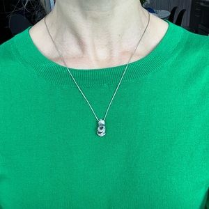 925 silver pendant show pink and purple stones with chain